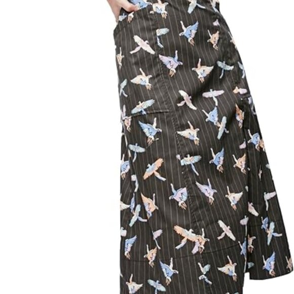 Free People Midi Dress Parrot Size 6 Sunshine of Your Love Printed A-Line Dress - Picture 4 of 16